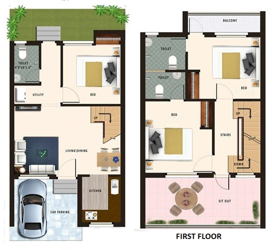 20x45 House Plan With 3d Elevation 24 Gaines Ville Fine Arts