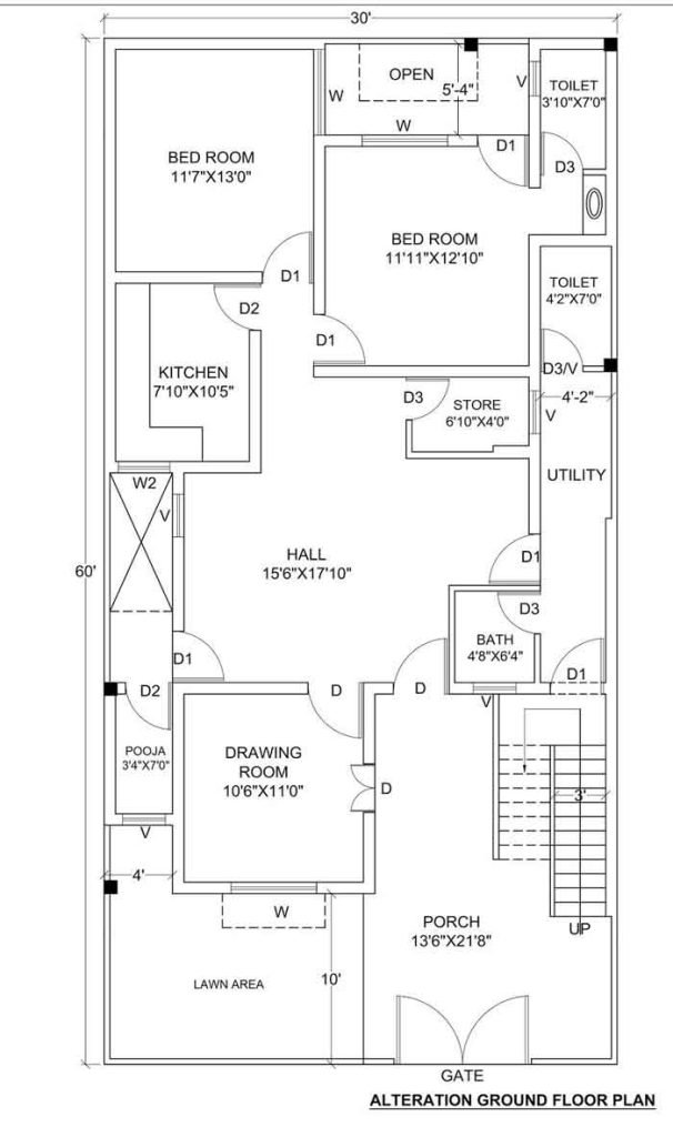 30 Feet By 60 Feet 30 60 House Plan 2023 