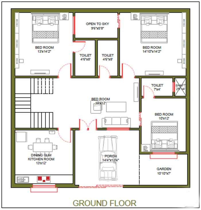 40x40 House Plans Home Interior Design