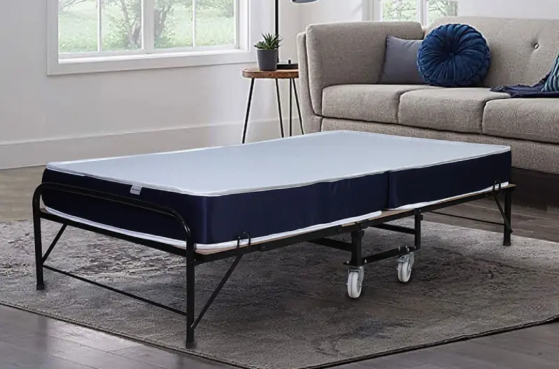 Roll away, folding bed with a good quality mattress