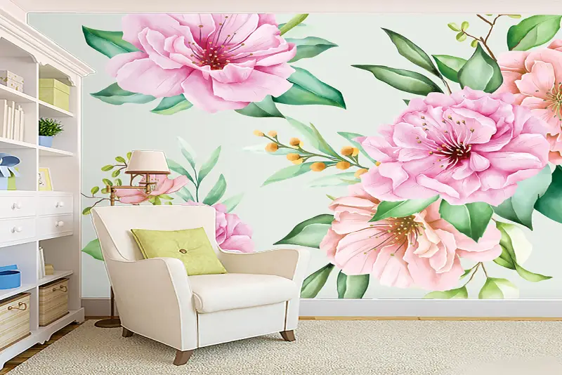 Generate single title from this title Modern Cream Floral Wallpaper Design for Bed room in 70 -100 characters. And it should return solely title i dont need any additional info or introductory textual content with title e.g: ” Here’s a single title:”